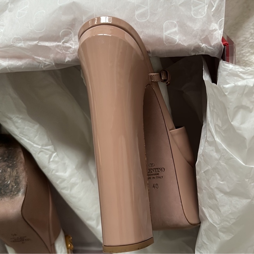 VALENTINO GARAVANI Tan-Go Platform Heeled Sandal in Rose Cannelle 40 ✨VERY RARE✨ - Picture 5 of 8